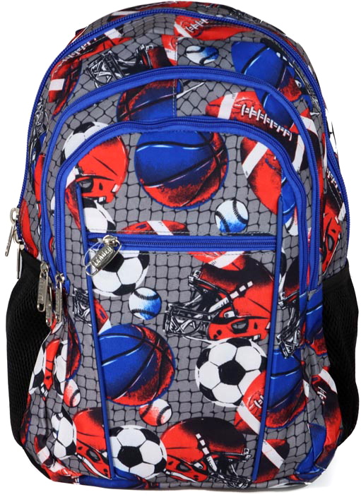 

Рюкзак ортопедический Leader City 830 г 42х29х15 см 18 л Синий с мячами (2000009824049)