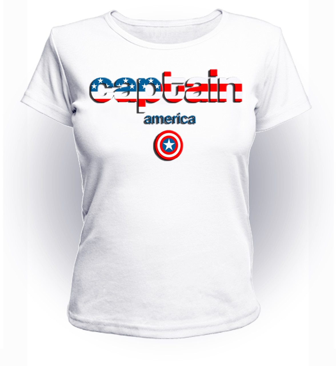 

Футболка GeekLand Капитан Америка Captain America Надпись CA.01.081 (FU21CA.01.081/girl-122)