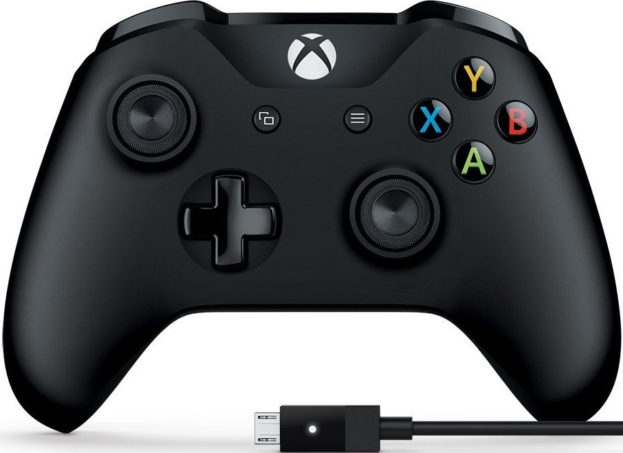 

Беспроводной геймпад Microsoft Xbox One Black + USB кабель для Windows (4N6-00002) (JN634N6-00002)