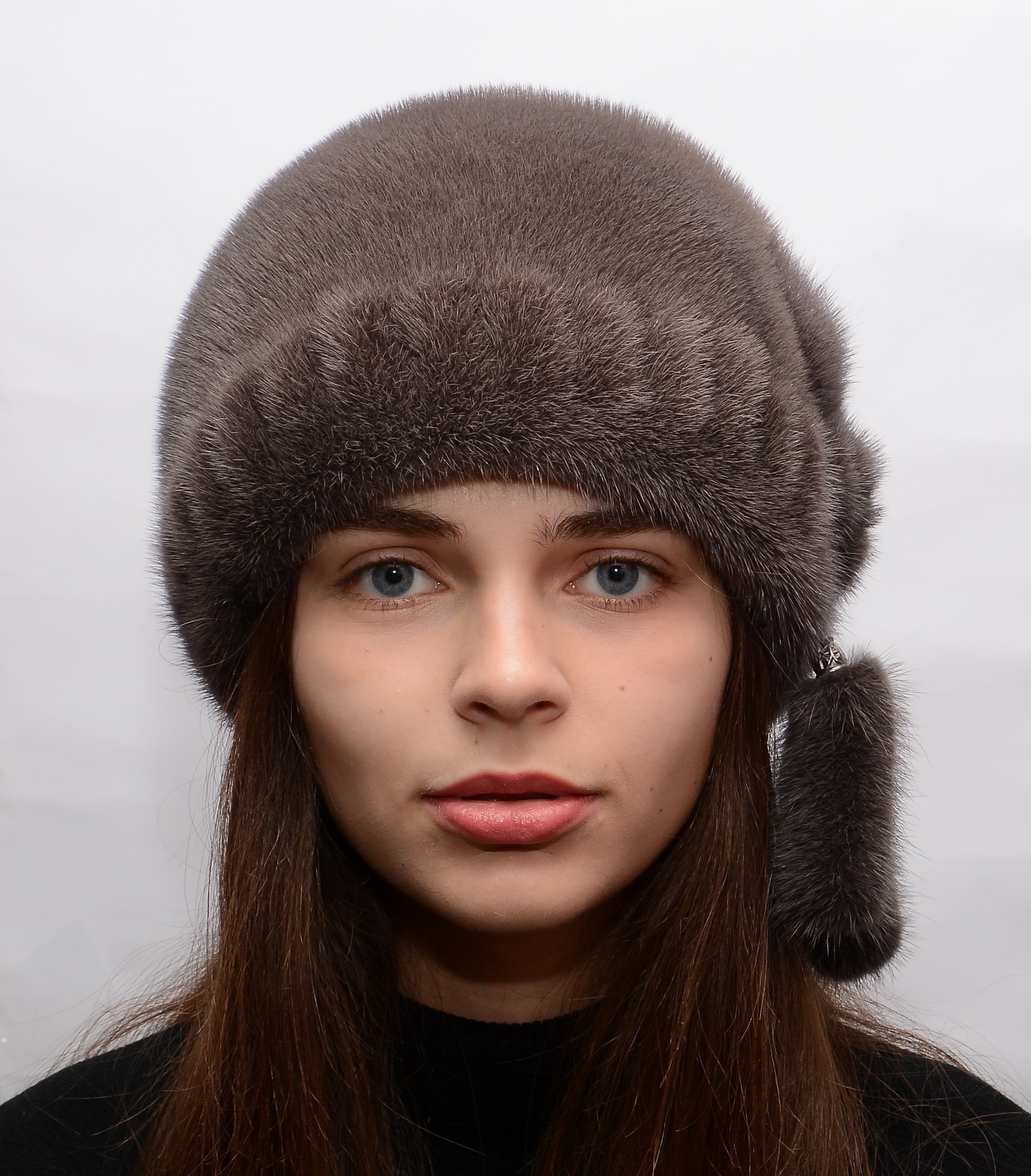 

Шапка норковая Меховой Стиль Шарик Роза 54/60 Капучино (049/A)