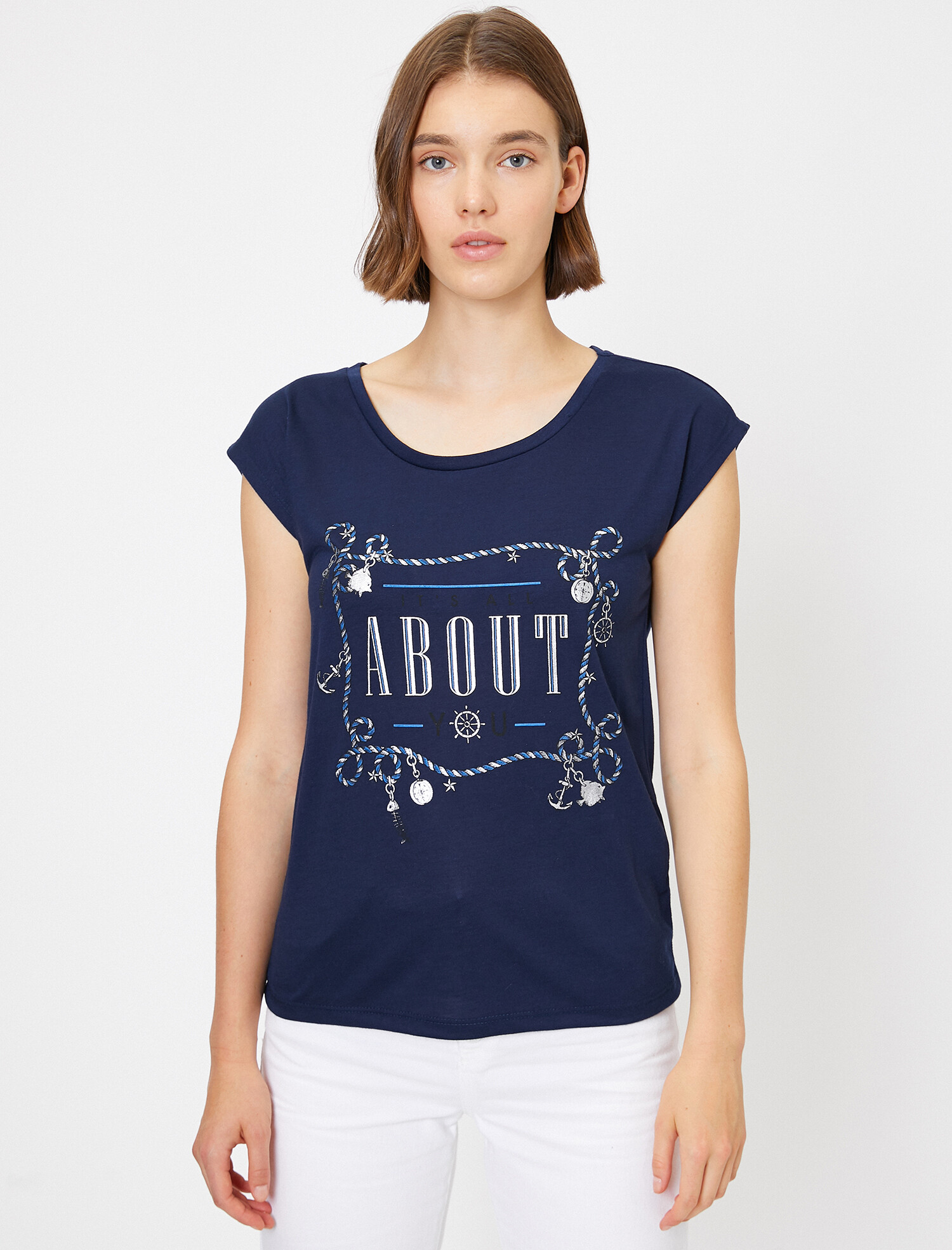 

Футболка Koton 0KAK13878EK-NA1  Navy, Футболка Koton 0KAK13878EK-NA1 M Navy