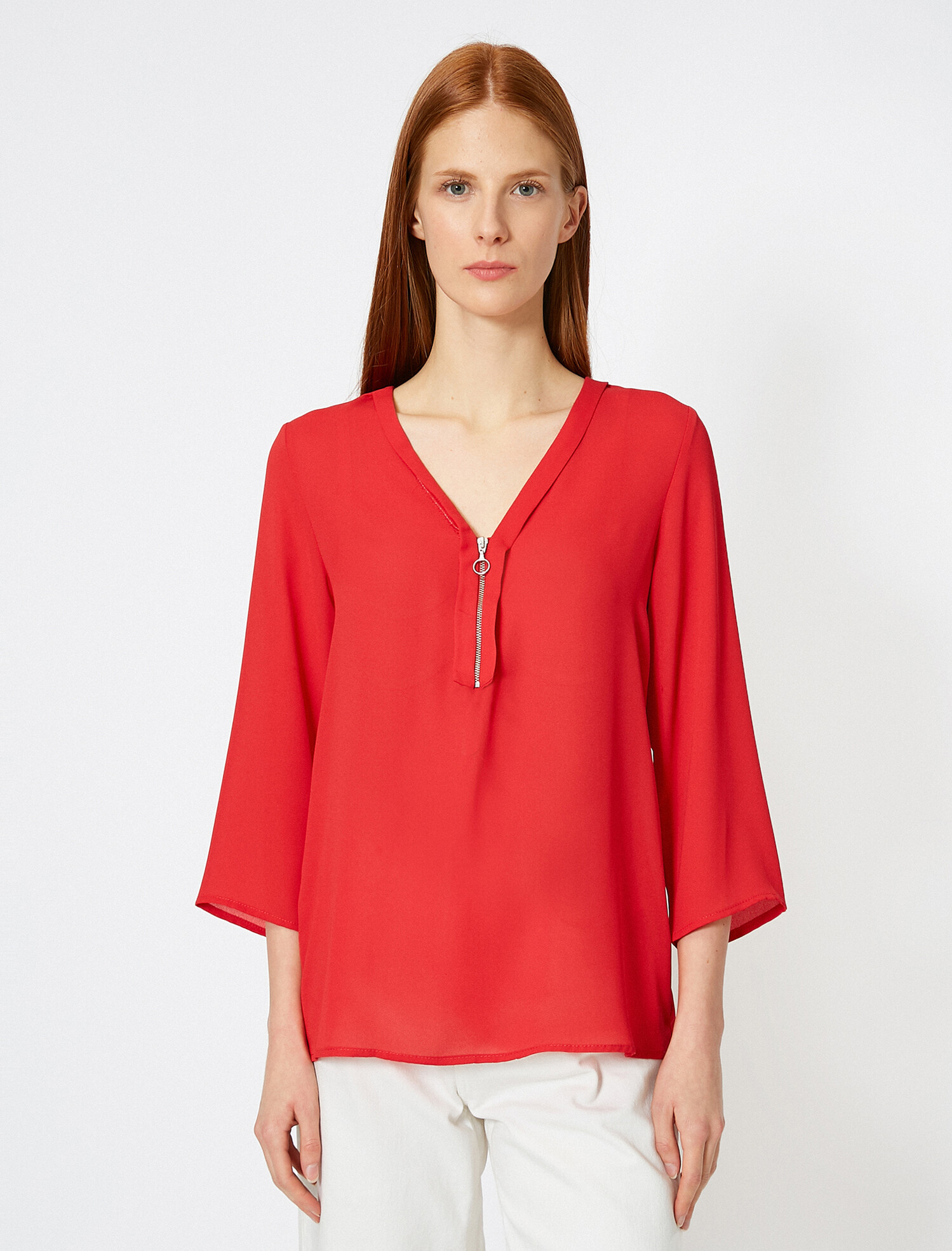 

Блузка Koton 0KAK60476FW-420  Red, Блузка Koton 0KAK60476FW-420 42 Red