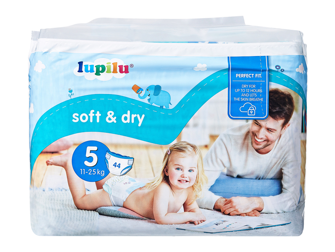 

Подгузники Lupilu Soft and Dry 5 размер 11-25 кг Box 1уп*44шт