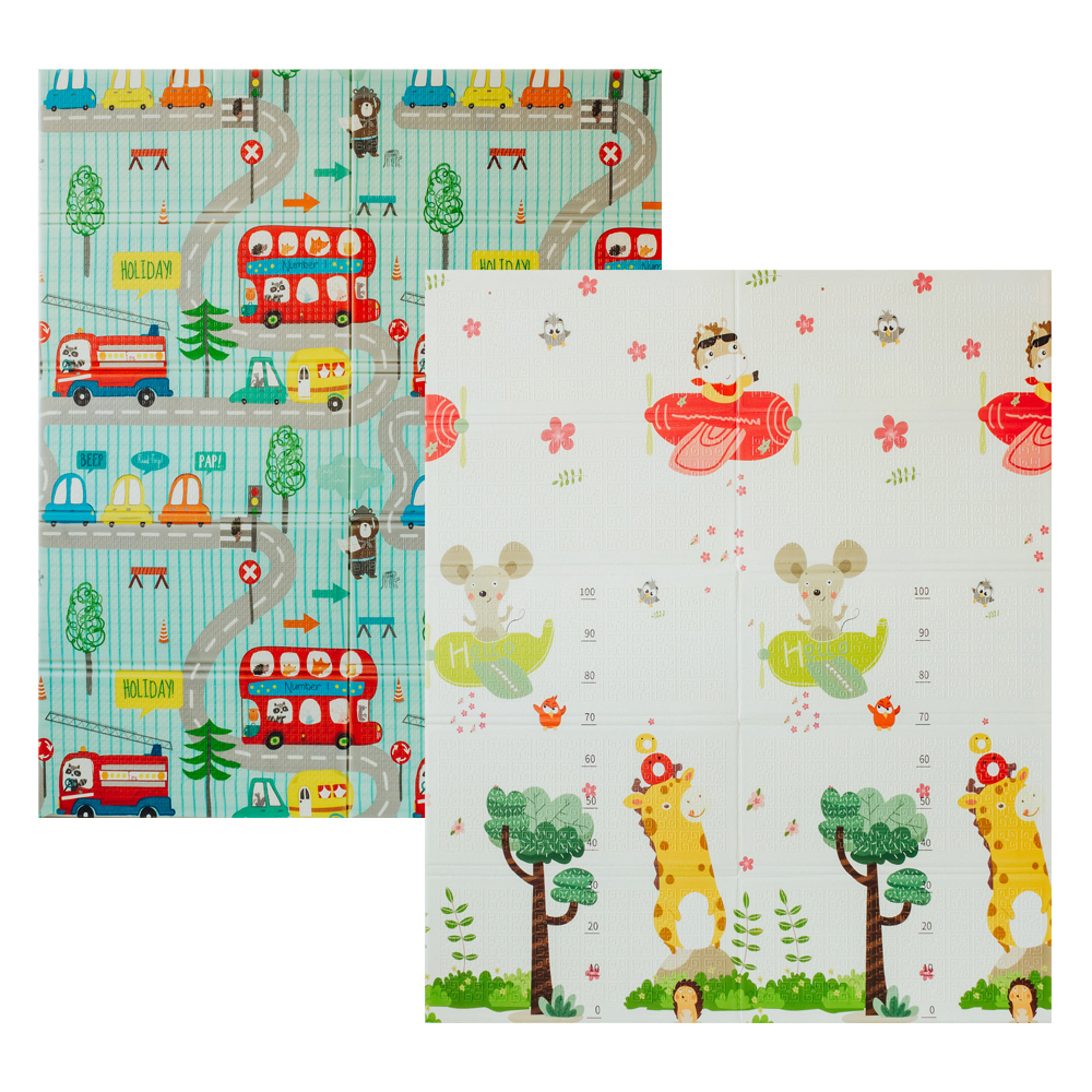 

Детский складной двусторонний термоковрик Poppet PP005-200 Транспорт и Зоолетчики