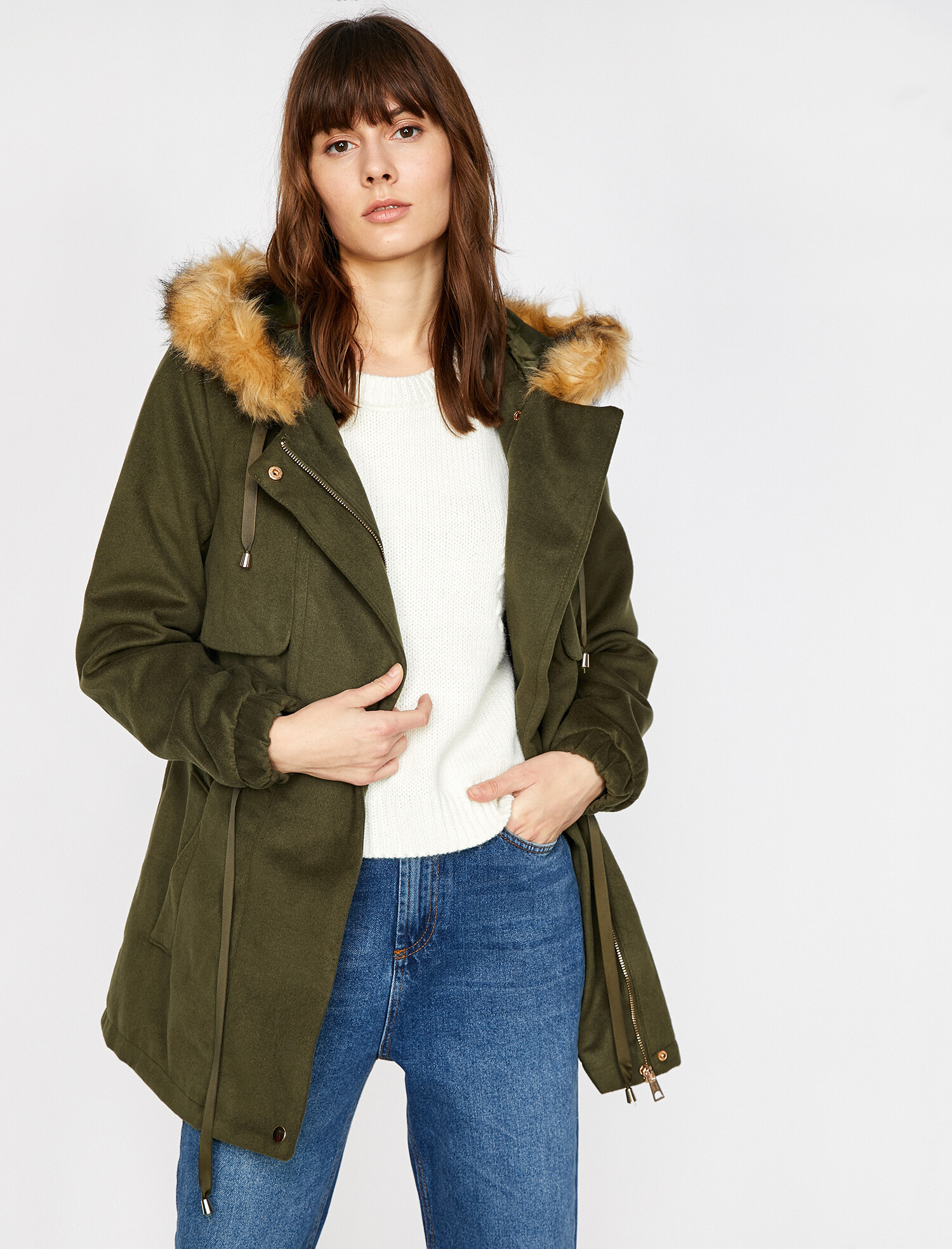 

Пальто Koton 9KAK08607OW-878 36 Khaki