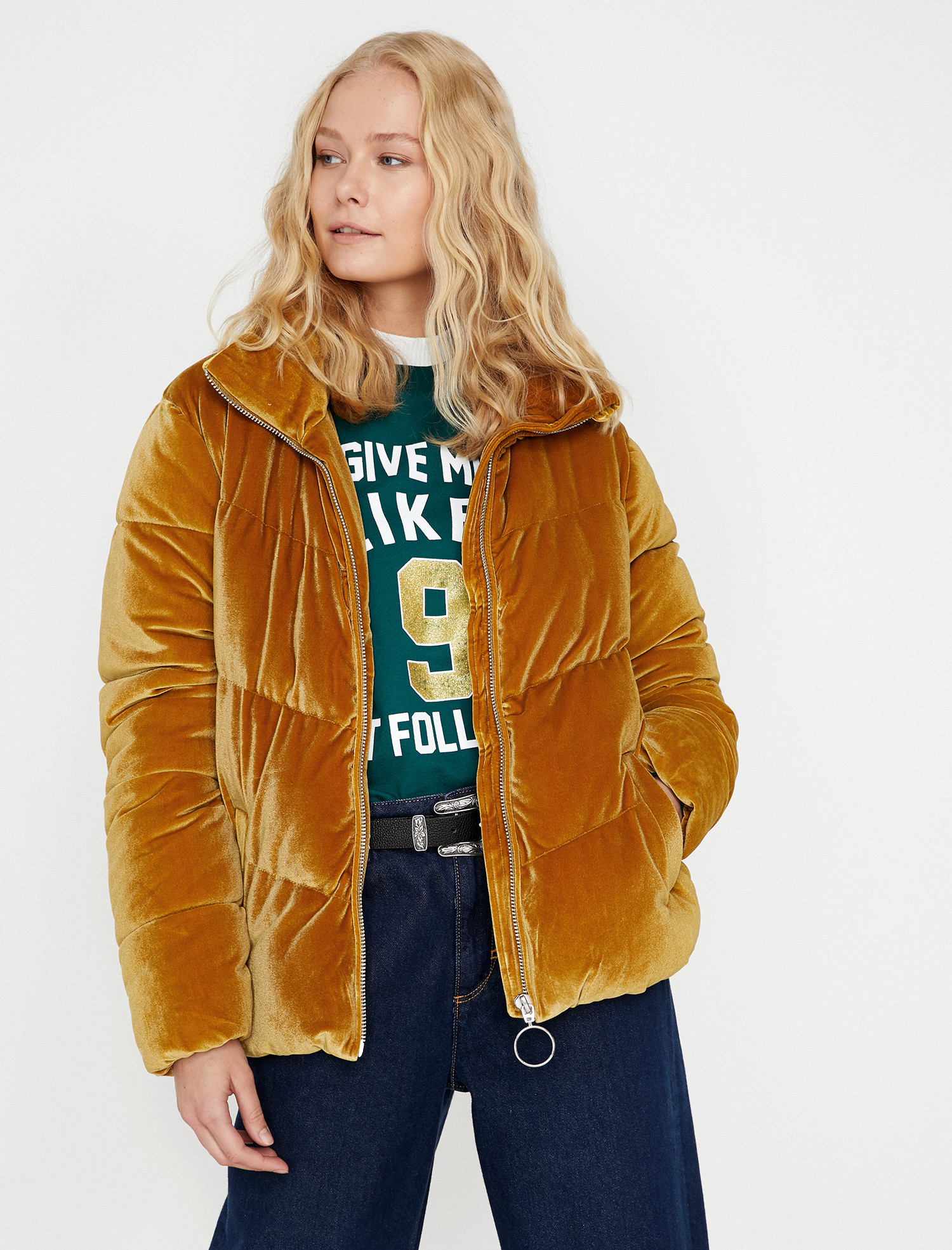 

Куртка Koton 9KAK53963QW-159 42 Mustard