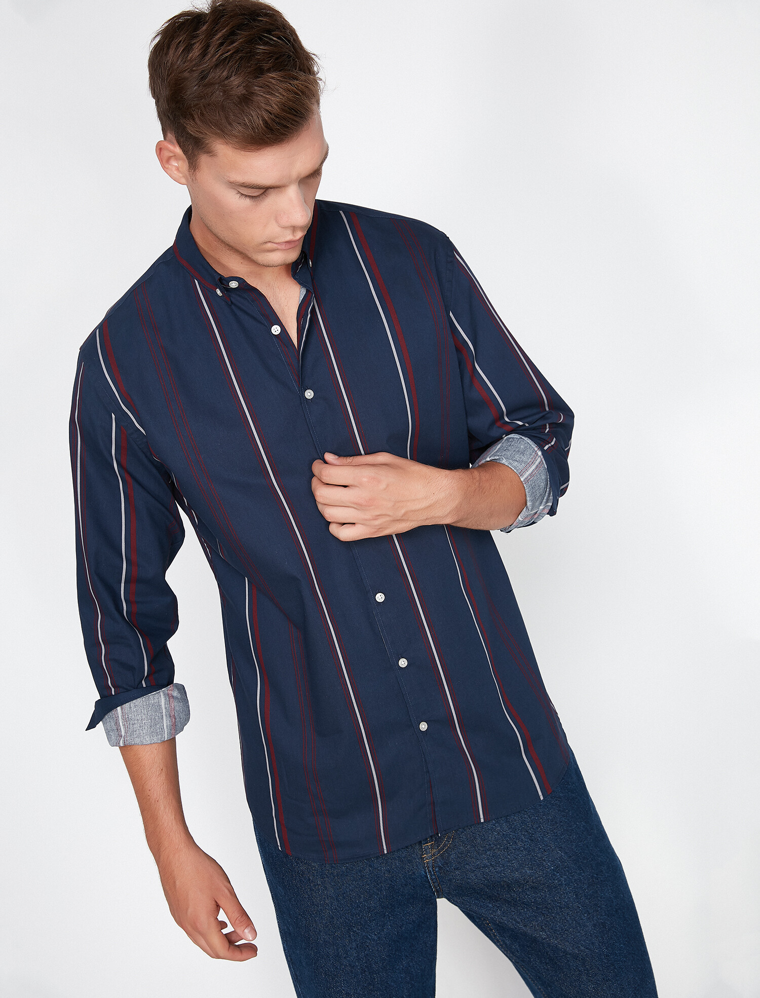 

Рубашка Koton 0KAM64142OW-01M L Marine Stripe