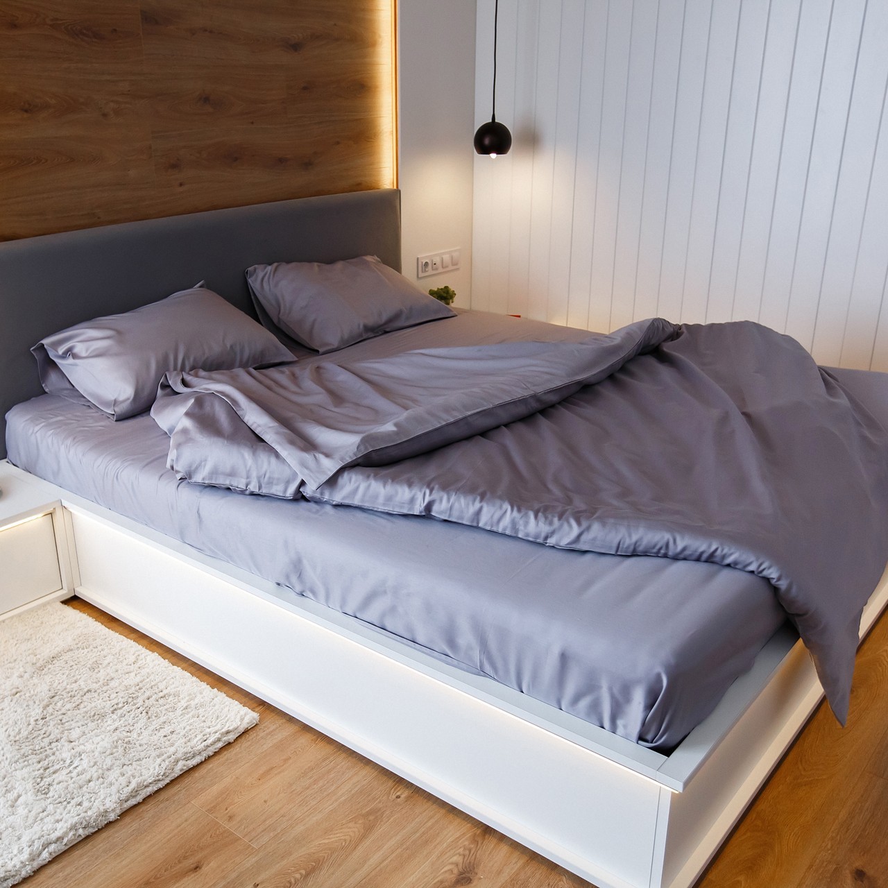 

Простынь NaviHome сатин 130х230 серый