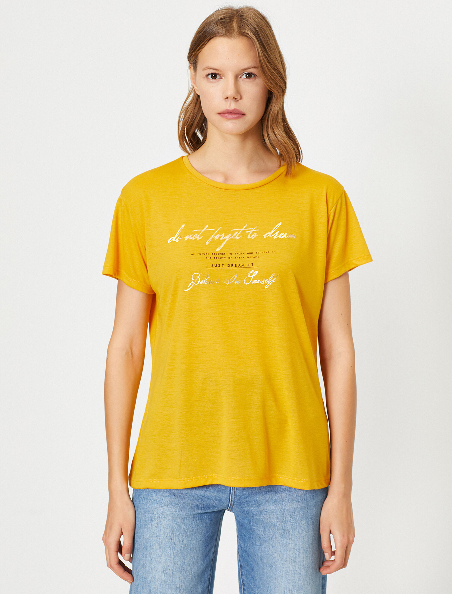

Футболка Koton 0YAK13578EK-994  Mustard, Футболка Koton 0YAK13578EK-994 L Mustard
