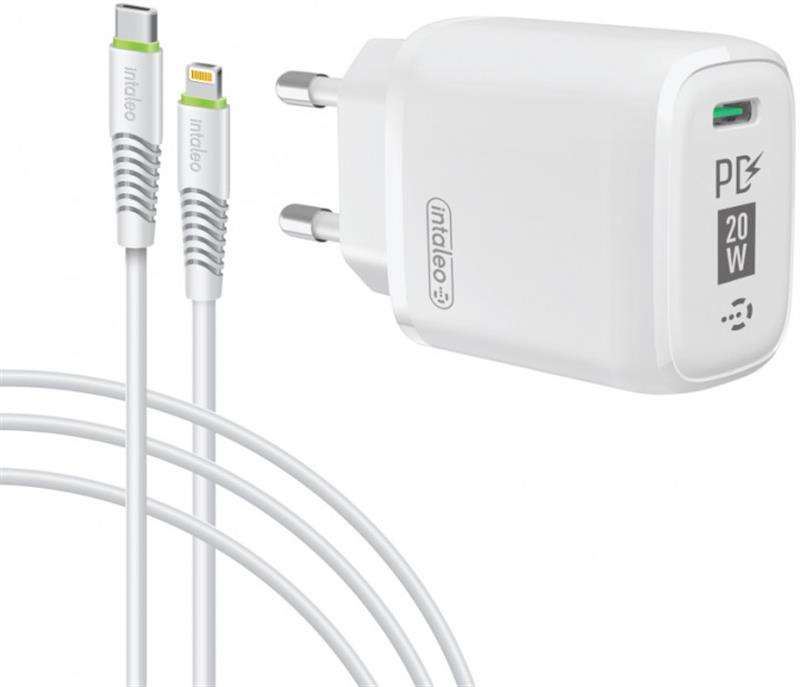 

Сетевое зарядное устройство Intaleo TCGQPD120L White + кабель Lightning