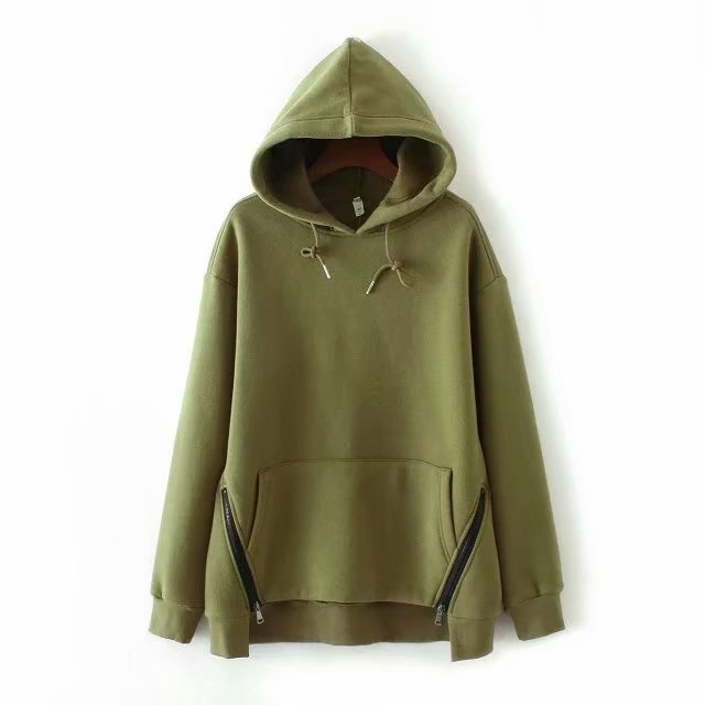 

Худи женское удлиненное с молниями Khaki Berni Fashion (S) Хаки