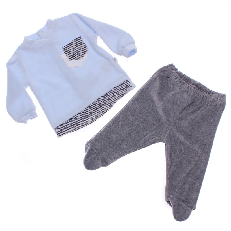 

Футболка с длинным рукавом + Брюки для мальчика BIBABY 59483 74 см голубой (302244)