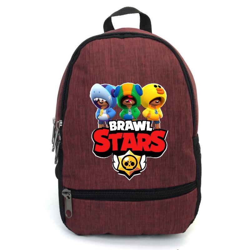 

Рюкзак повседневный городской прогулочный Бравл Старс Три Леона (Brawl Stars -02) Бордовый