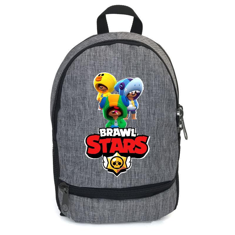 

Рюкзак повседневный городской прогулочный Бравл Старс Три Леона (Brawl Stars -01) серый