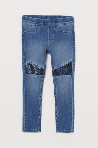 

Леггинсы из денима H&M 98 (100/50) Синий деним/Пайетки