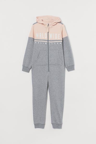 

Байковый комбинезон H&M 170 (170/88) Светло-серый меланж/WRLD WIDE