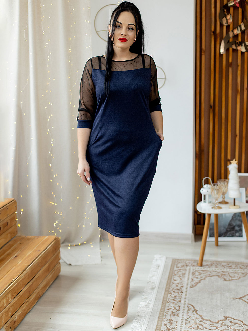 

Нарядное платье size+ Синий 2 XL Vikamoda 3140