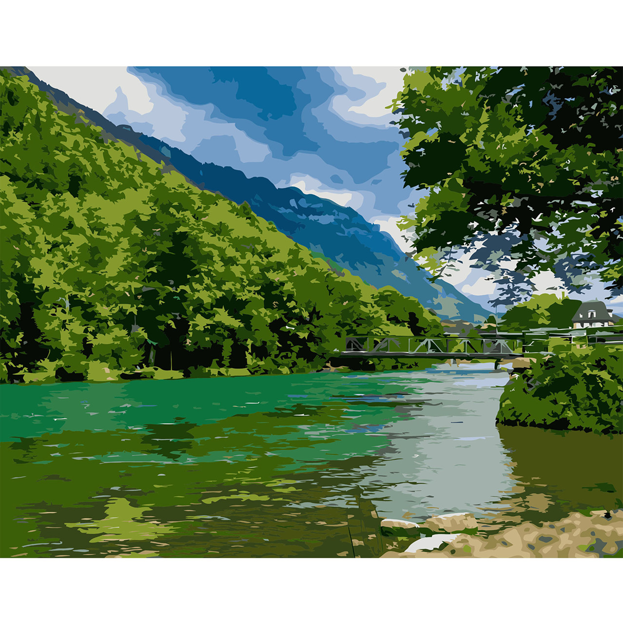 

Картина по номерам Река у горы, 40*50 см, ST в коробке