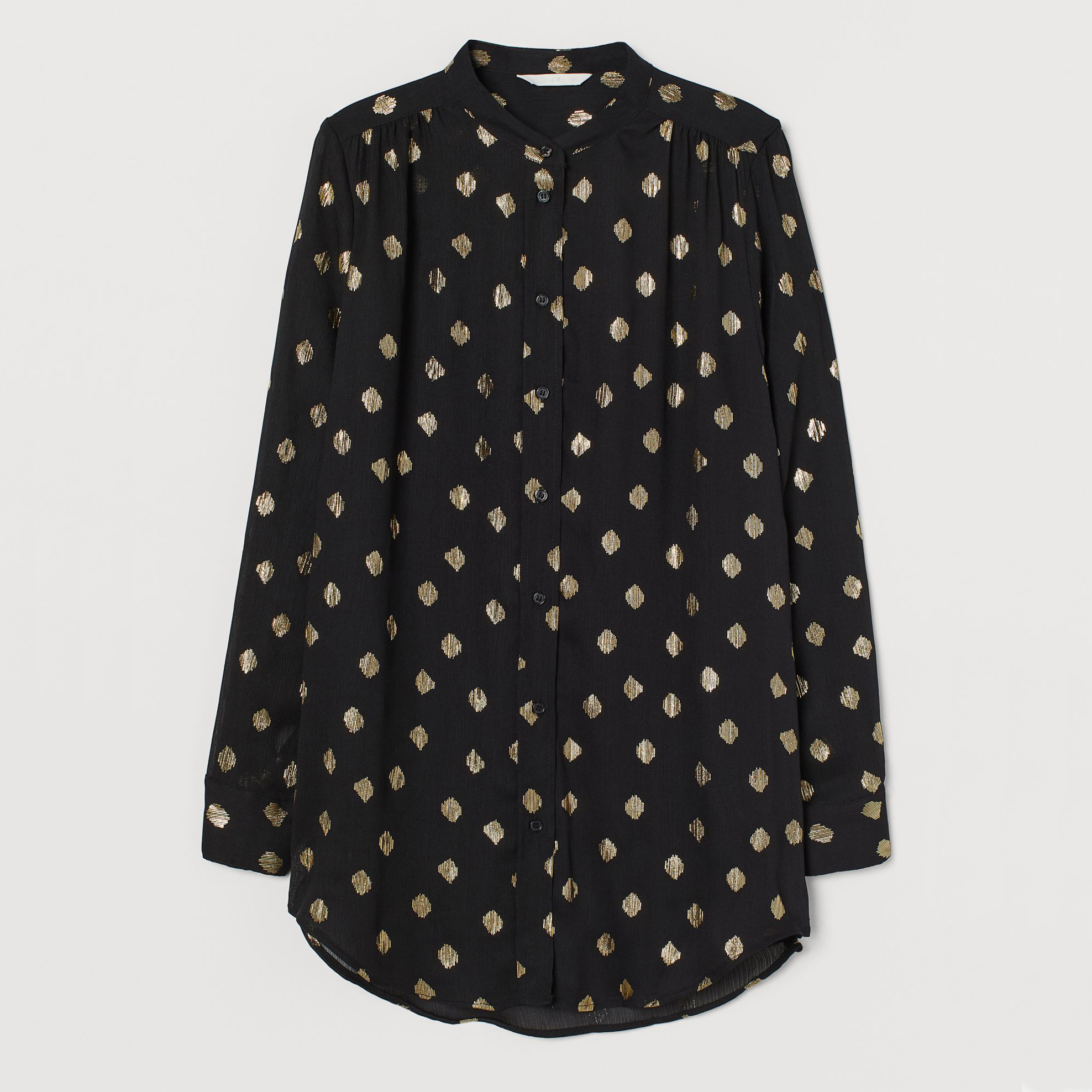 

Блузка H&M 0930380004 M (170/96А) Черная с золотистым