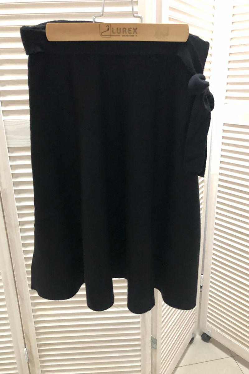 

Стильная юбка с завязкой ebelieve - черный цвет, L/XL (1847)