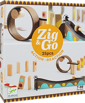 

Деревянный конструктор "Zig & Go", 25 деталей - Djeco (20-928075)