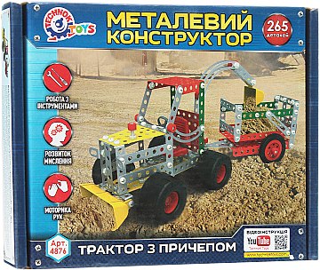 

Конструктор металлический "Трактор с прицепом" - ТехноК (20-568519)