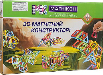 

3D магнитный конструктор "Динозавры", 65 деталей - Магникон (20-655738)
