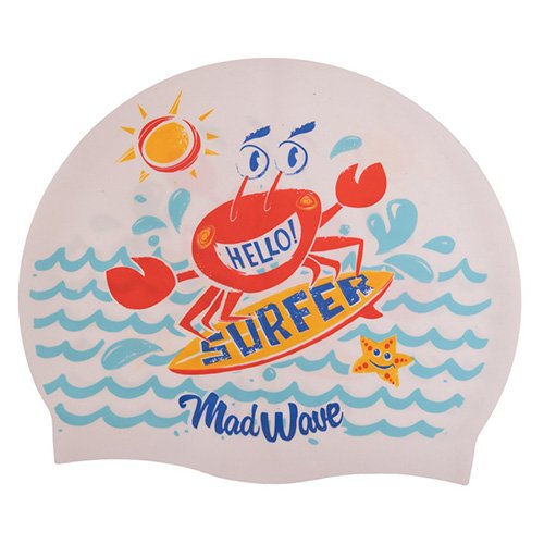 

Шапочка для плавания детская Junior Surfer M057912 Mad Wave Белый (60444167)