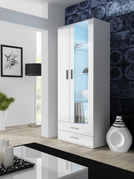 

Витрина стеклянная для спальни CAMA SOHO S6 2D2S Белый мат/Белый глянец с подсветкой Польша