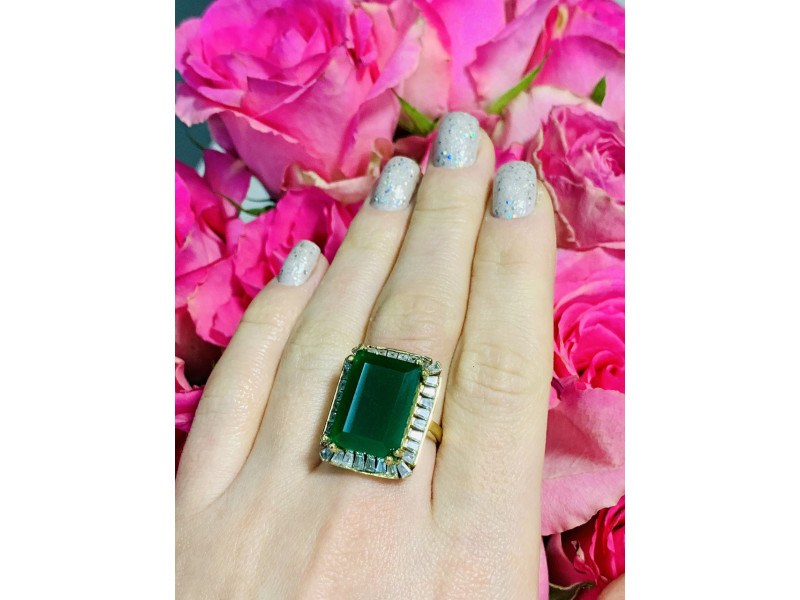 

Серебряное кольцо с зеленым камнем Алпанит Sky Jewelry 000801