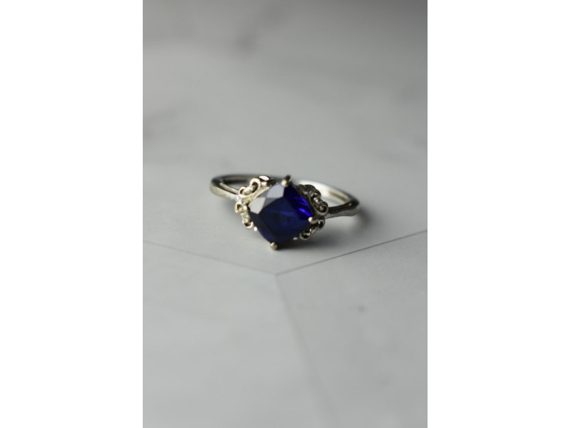 

Серебряное кольцо 925 проба с Сапфиром *Ажур* Sky Jewelry 001372