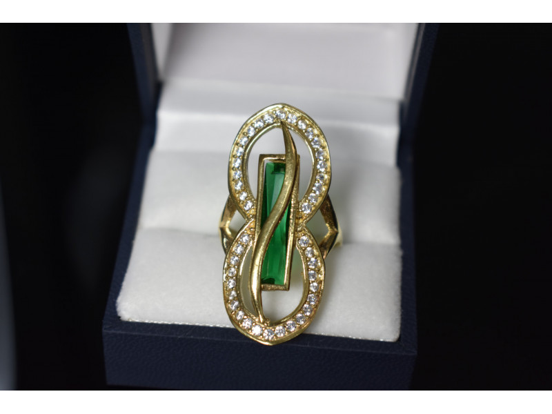 

Серебряное кольцо с зеленым Алпанитом Sky Jewelry 000761