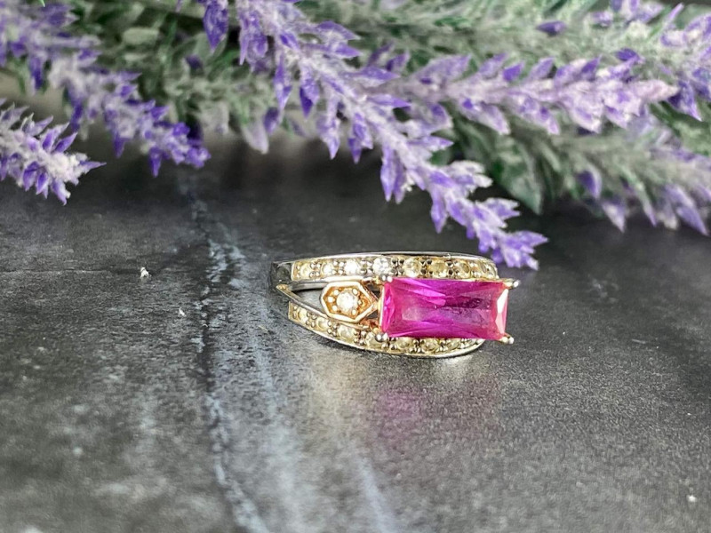 

Серебряное кольцо с Розовым Топазом и Фианитами Натуральный Sky Jewelry 001803