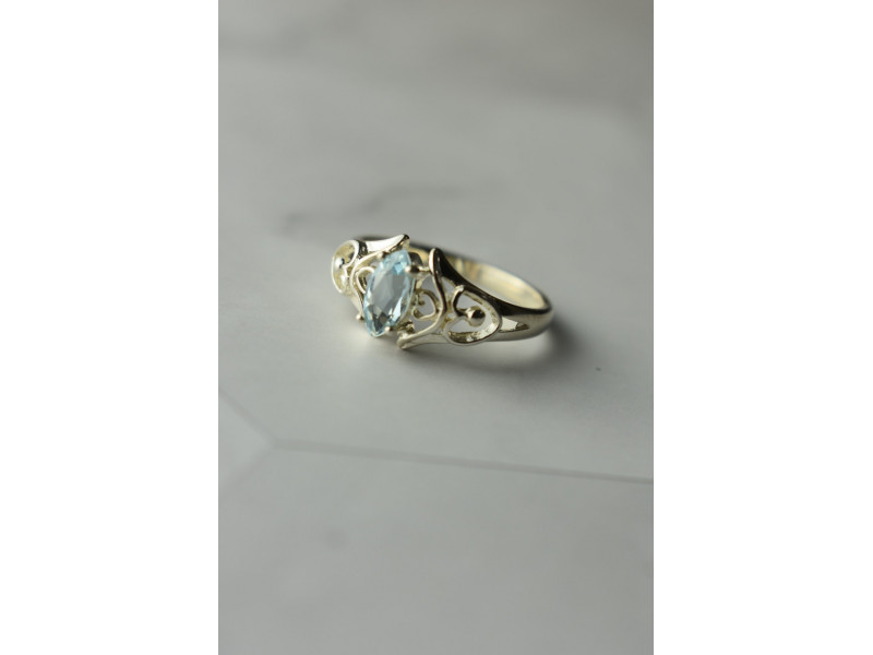 

Серебряное кольцо с камнем нежно-голубая Шпинель 925 проба Sky Jewelry 001369