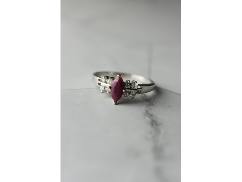 

Серебряное кольцо 925 пробы с Рубеллитом и фианитами Sky Jewelry 001354
