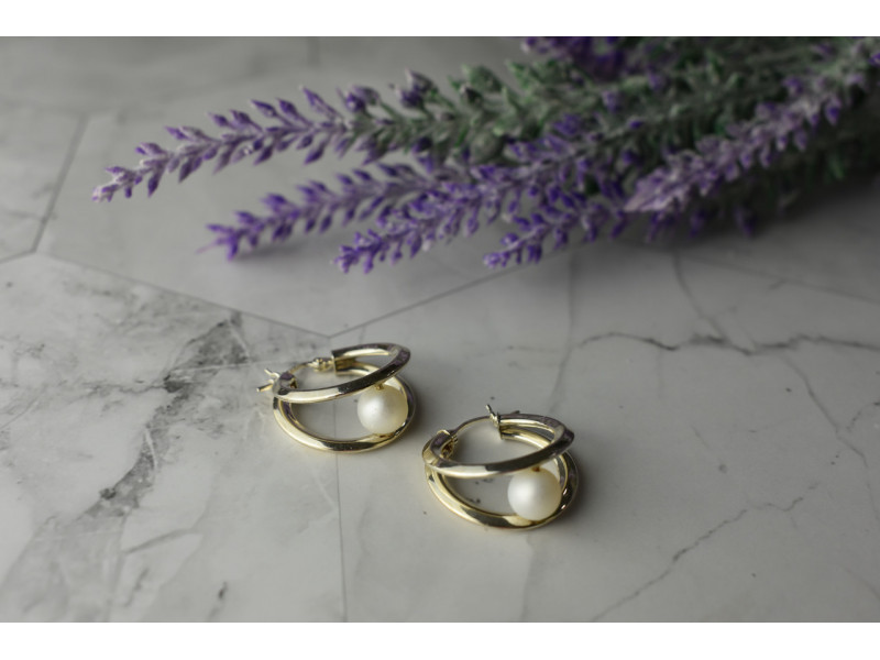 

Стильные Серебряные серьги с Жемчугом Натуральный Sky Jewelry 001526