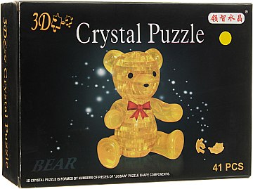 

3D пазлы "Медвежонок", 41 деталь, желтый - Crystal Puzzle (20-242967)