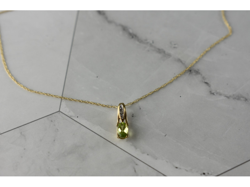 

Золотая цепочка с кулоном Хризолит и Бриллиант Натуральный Sky Jewelry 001562