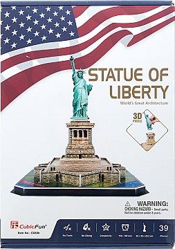 

Трехмерный конструктор-головоломка "Статуя Свободы", 39 деталей - Cubic Fun (20-408579)