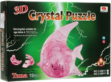 

3D пазл "Рыбка" свет, 19 деталей, голубой - Crystal Puzzle (20-85741)