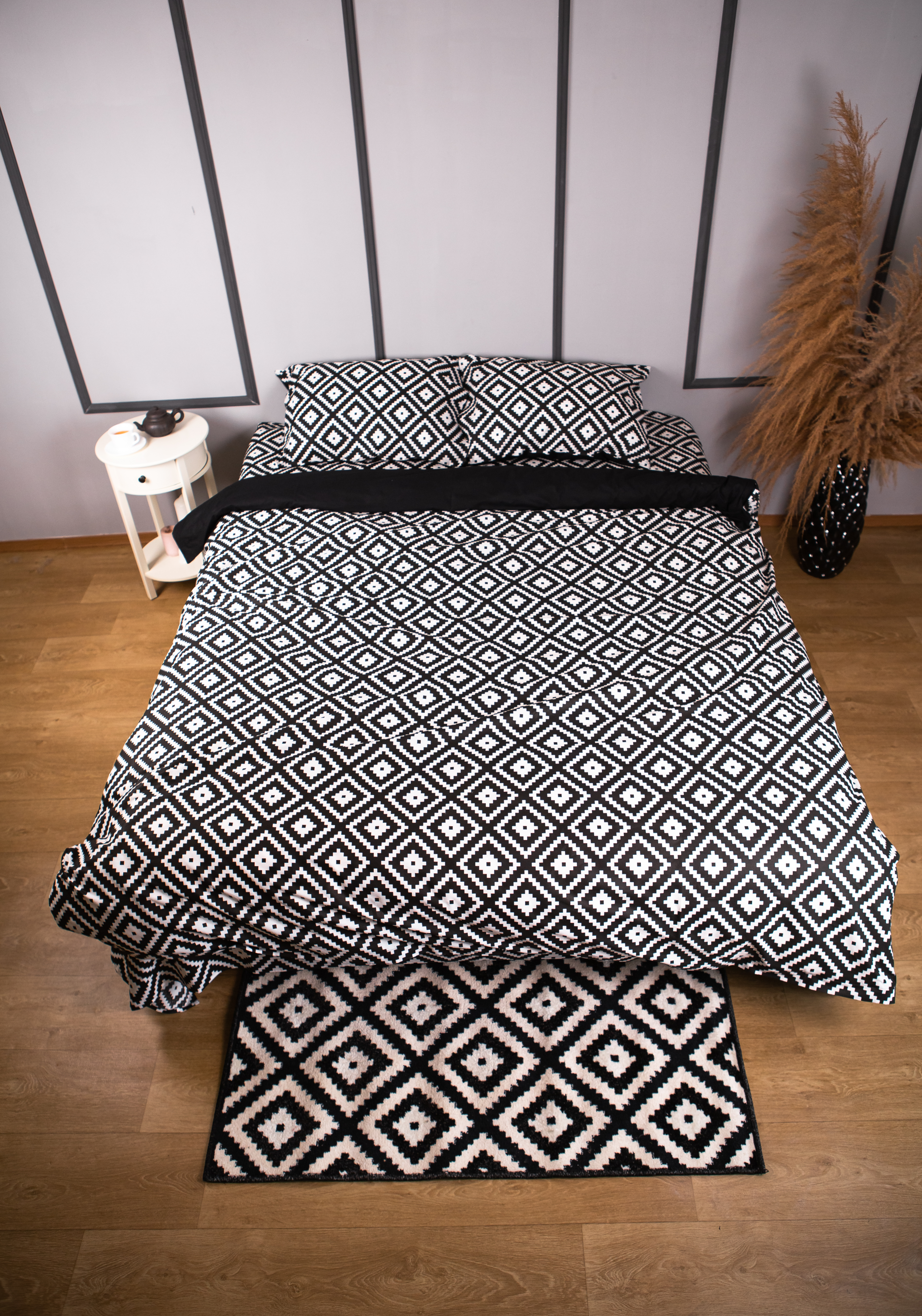

Комплект постільної білизни SV.HOME Ranforce Black White Полуторний (0055)