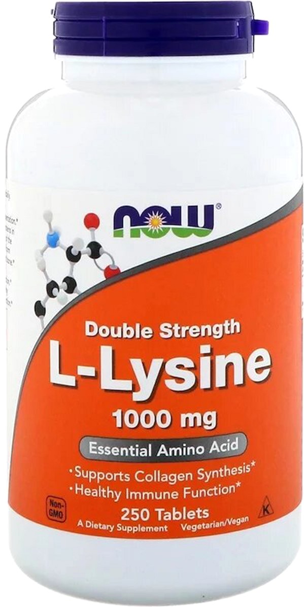 

L-Лизин, L-Lysin, Now Foods 1000 мг, 250 таблеток (733739001238)
