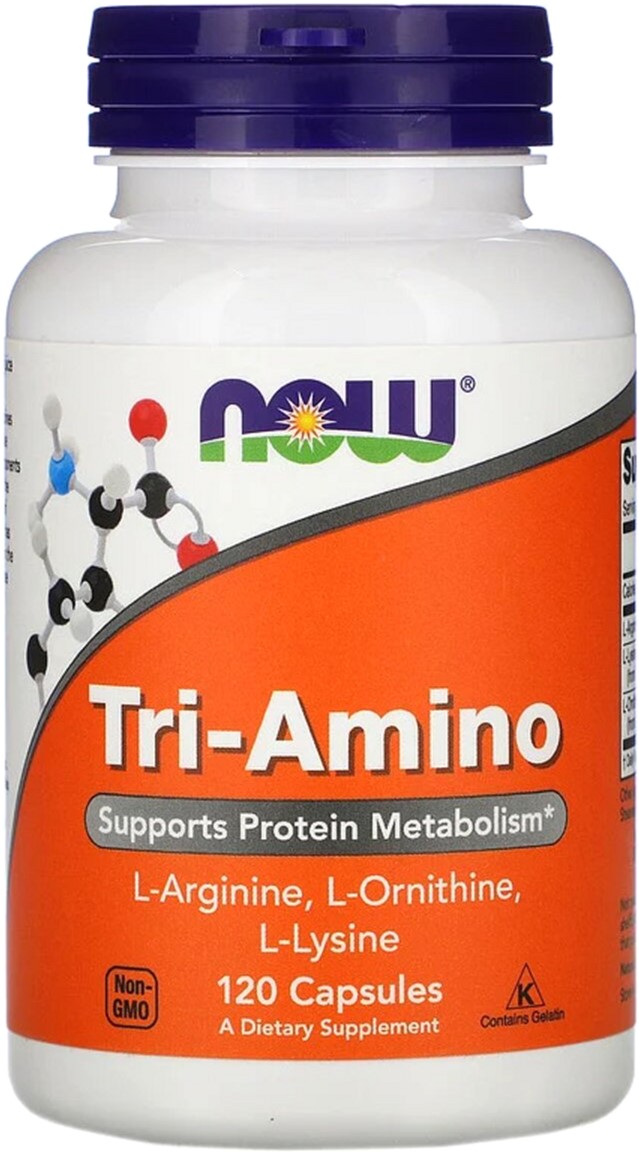 

Аргинин, Лизин, Орнитин, Tri-Amino, Now Foods 120 капсул (733739001528)