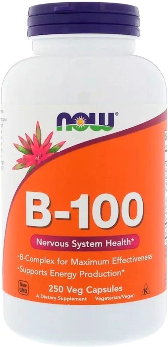 

B-Комплекс 100, B-100, Now Foods 250 вегетарианских капсул (733739004383)