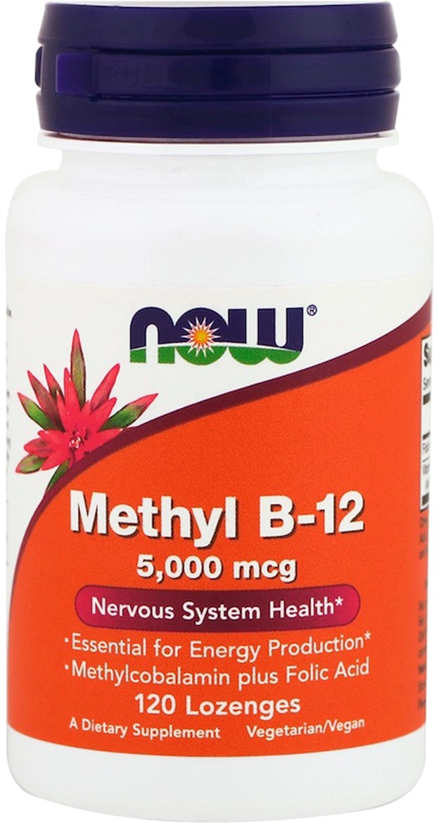 

Витамин B-12, Methyl B-12, Now Foods 5000 мкг, 120 леденцов (733739004932)