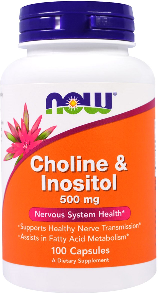 

Холин (В4) и Инозитол (В8), Choline & Inositol, Now Foods 500 мг, 100 вегетарианских капсул (733739004703)