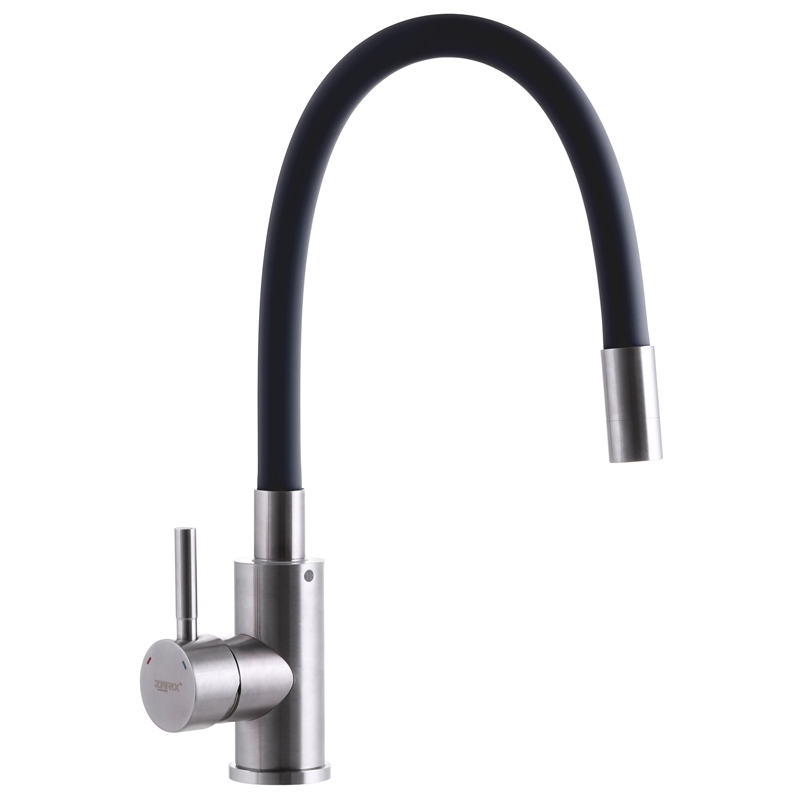 

Смеситель для раковины с черным гибким изливом ZERIX SUS-011