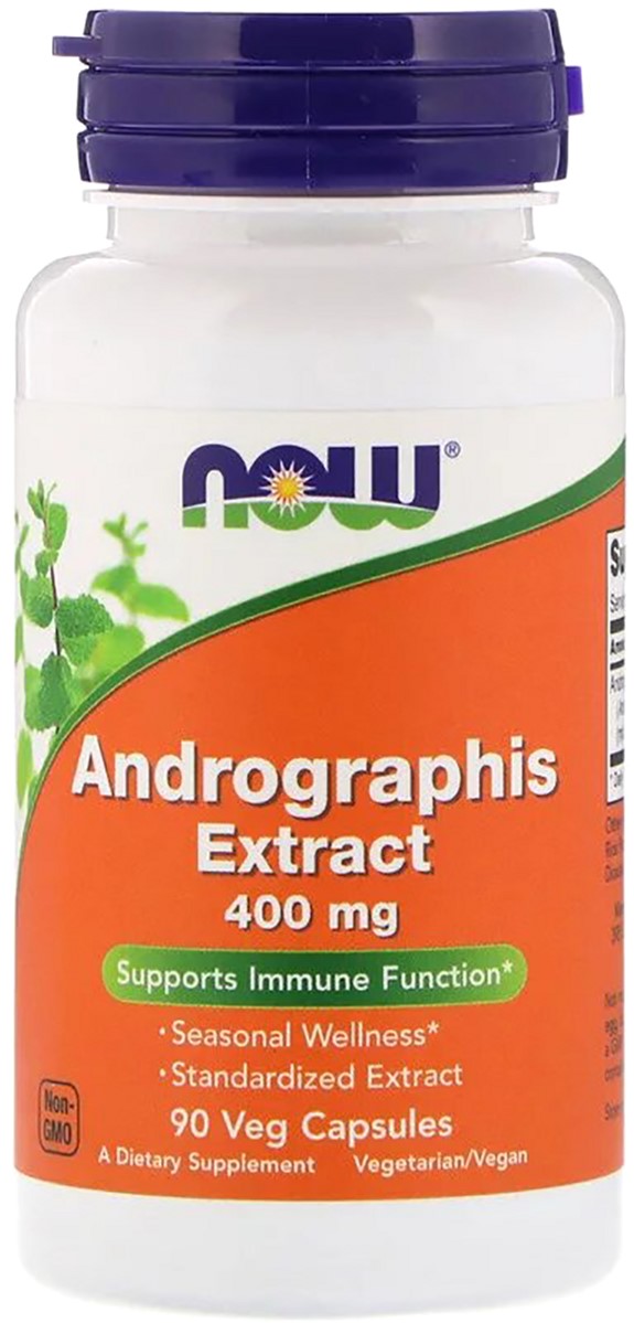 

Экстракт Андрографиса 400мг, Now Foods Andrographis Extract, 90 капсул (733739045911)