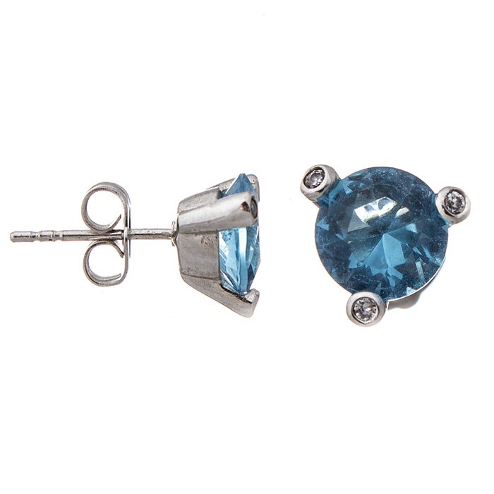 

Серьги Blue Dolphin 7х7 мм Синие