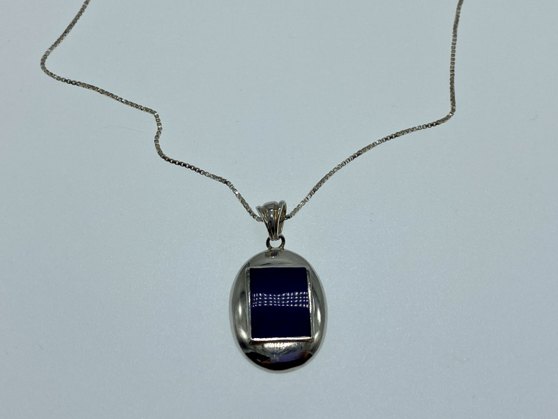 

Серебряная цепочка с кулоном эмаль Классика Sky Jewelry 002886